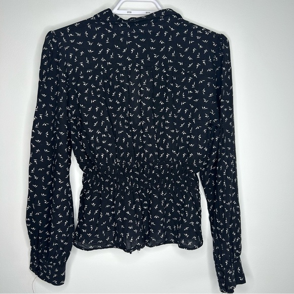 Free People Blouse Deep V Neck Womens Small Black - Picture 2 of 8